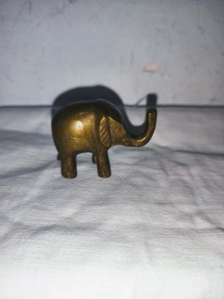 Elefante Antiguo Bronce Macizo Suerte India