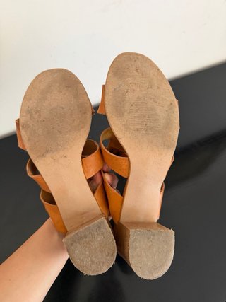 Sandali donna cuoio arancione