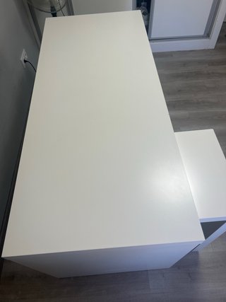 Escritorio blanco 151x65cm con tablero extraíble