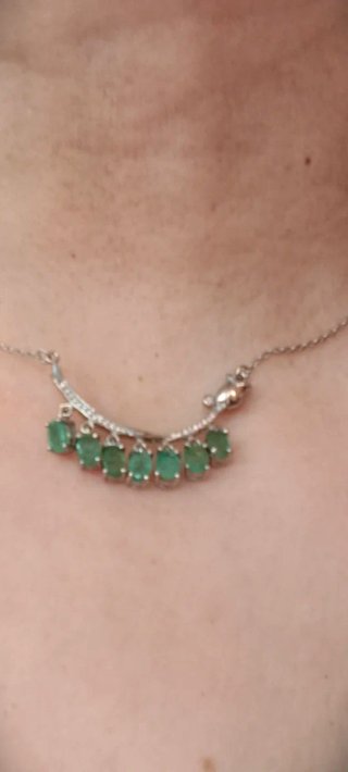 Collar Plata Ley Esmeralda Natural