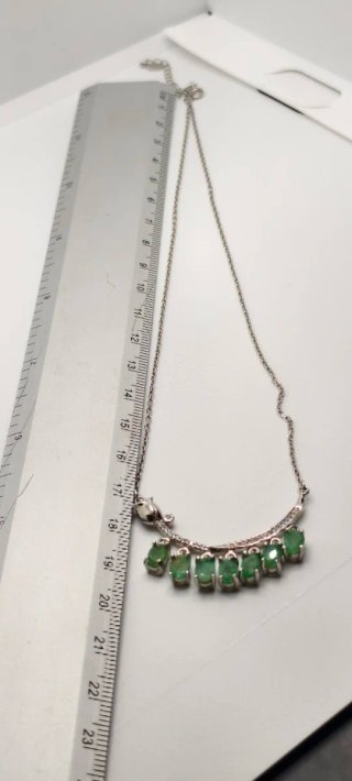 Collar Plata Ley Esmeralda Natural