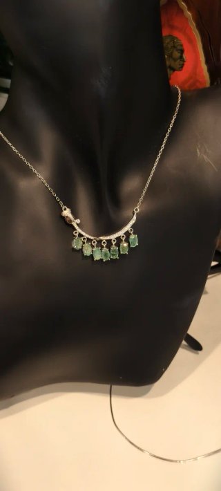 Collar Plata Ley Esmeralda Natural