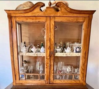 Mueble vitrina madera y cristal VINTAGE