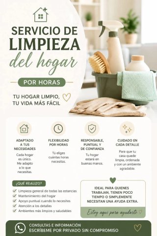 LIMPIEZA PARA TU HOGAR CHICA RESPONSABLE