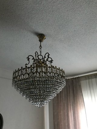 Lámpara araña cristal de roca clásica