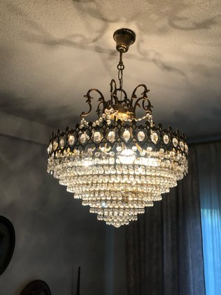 Lámpara araña cristal de roca clásica