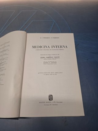 MEDICINA INTERNA COMPENDIO PRACTICO DE PATOLOGIA MEDICA, 1 Tomo