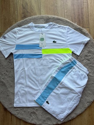 Conjunto Lacoste Talla S Blanco y Azul