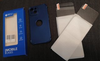 Funda ORETECH azul + 2 protectores iPhone 15