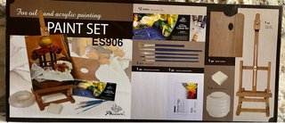 Set Pintura: Cavallete Mesa, Paleta, Lavapinceles