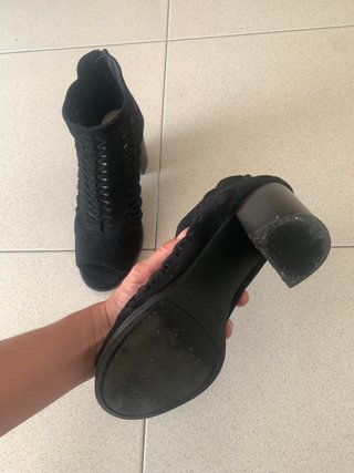 Botines de tacón negros talla 38