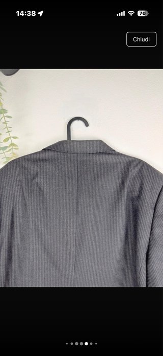Blazer grigio gessato lana vergine XL
