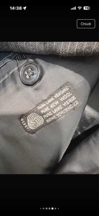 Blazer grigio gessato lana vergine XL
