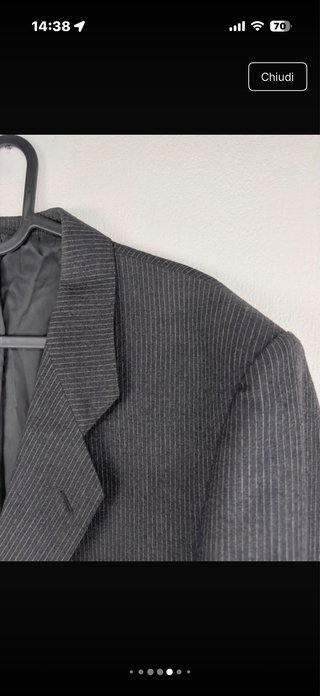 Blazer grigio gessato lana vergine XL