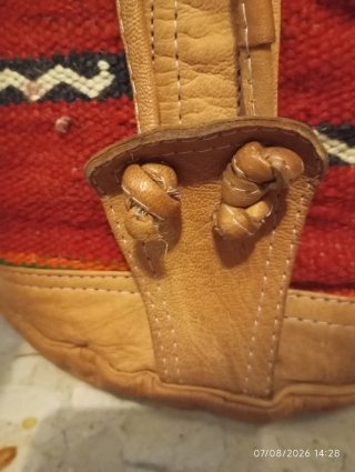 Mochila Kilim Marroquí Cuero y Lana