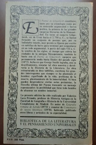 POEMA DE GILGAMESH - POEMA BABILÓNICO DE LA CREACI