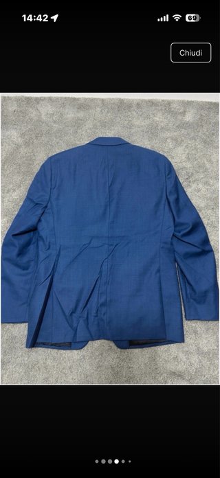 Blazer blu lana vergine leggera taglia L/XL