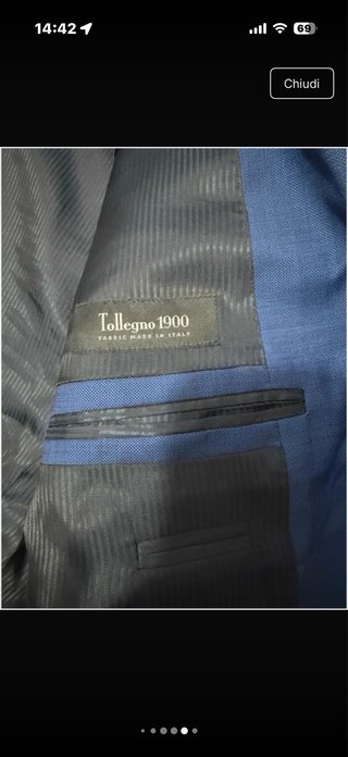 Blazer blu lana vergine leggera taglia L/XL