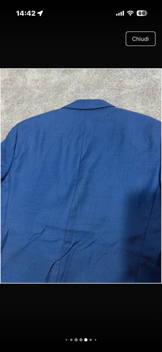 Blazer blu lana vergine leggera taglia L/XL