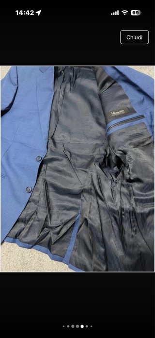 Blazer blu lana vergine leggera taglia L/XL