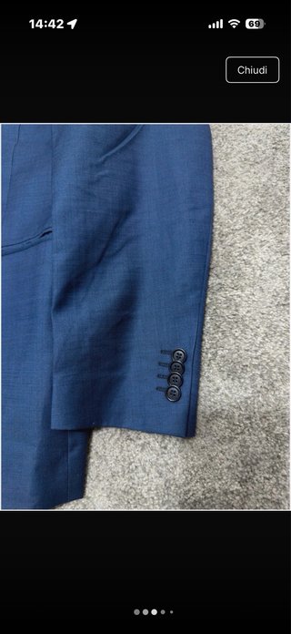 Blazer blu lana vergine leggera taglia L/XL