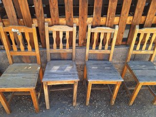 Pack 4 sillas rústicas madera para restaurar