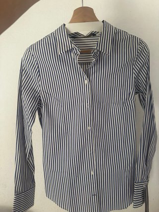 Camisa Zara Rayas Azul y Blanco