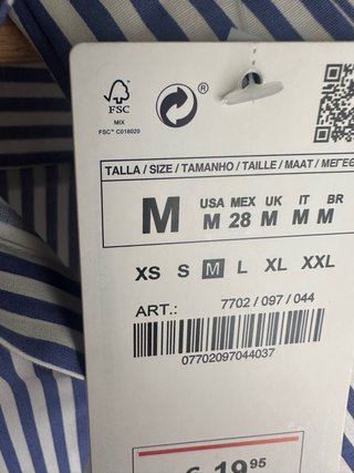 Camisa Zara Rayas Azul y Blanco