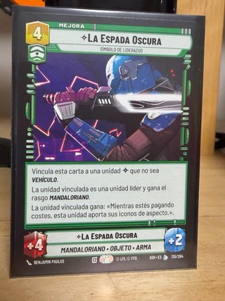 Carta Star Wars Unlimited: La Espada Oscura