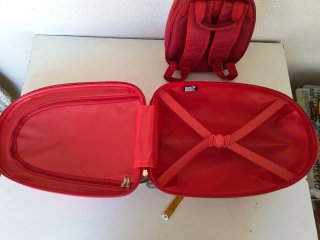Maleta trolley Snoopy y mochila roja