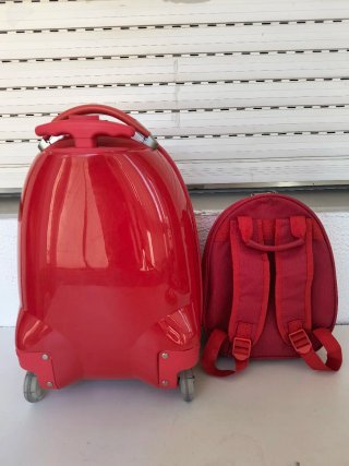 Maleta trolley Snoopy y mochila roja