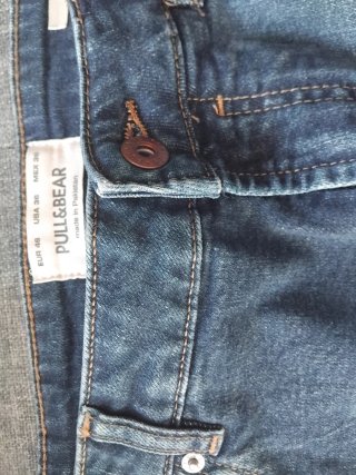 Pull&Bear Pantalones Vaqueros Rotos Azules 46
