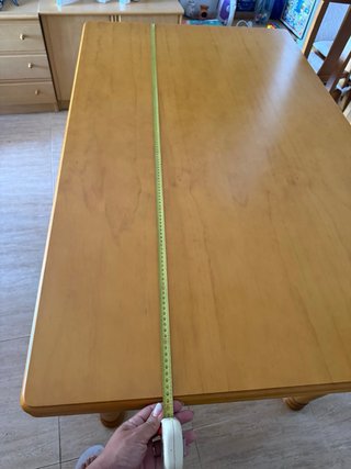Mesa pino macizo y 6 sillas