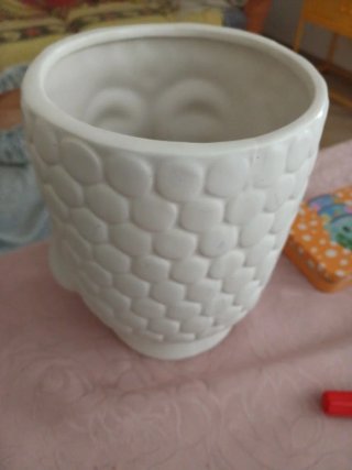 Vaso Testa di Buddha in Ceramica Bianca
