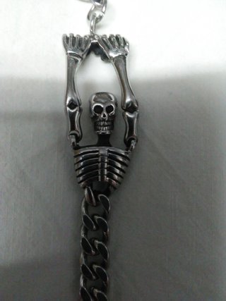 Collar Biker Calavera Plata