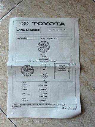 Llantas Originales Toyota Land Cruiser J12 (4 uds)