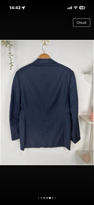 Blazer blu righe pura lana vergine M/L