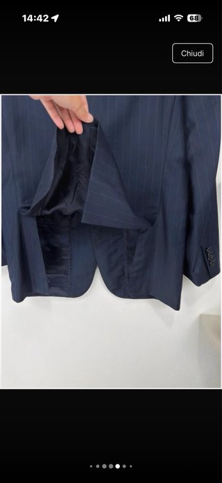 Blazer blu righe pura lana vergine M/L