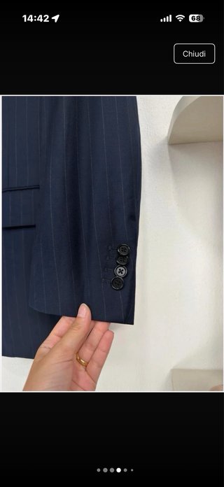 Blazer blu righe pura lana vergine M/L