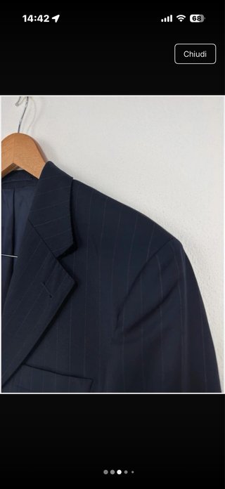 Blazer blu righe pura lana vergine M/L