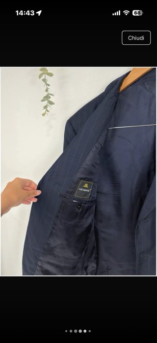 Blazer blu righe pura lana vergine M/L