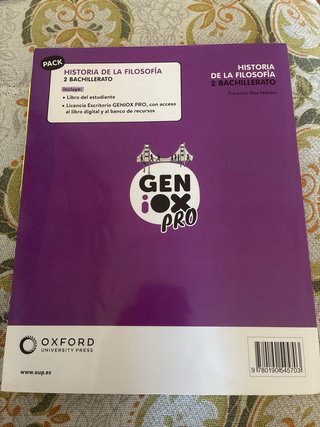 Libro historia de la filosofia 2 de bach Oxford