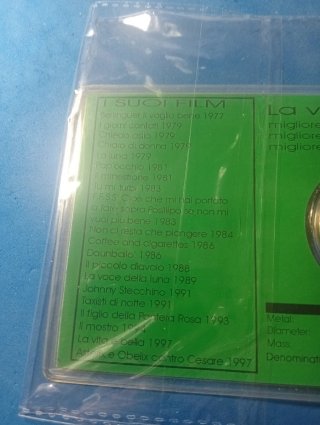 Moneta Coincard Roberto Benigni Oscar 1999