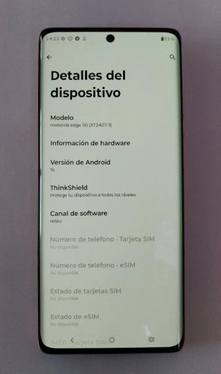 Motorola Edge 50, 512 GB. Android 16.0