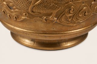 Pentola cinese ottone drago vintage