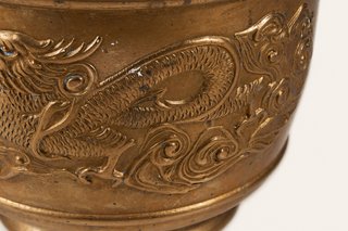 Pentola cinese ottone drago vintage