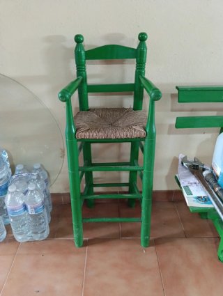 Trona bebé mimbre verde,1 x 25, 2 x 40