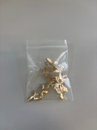 Pendientes florales de clip Dorados Sin agujero