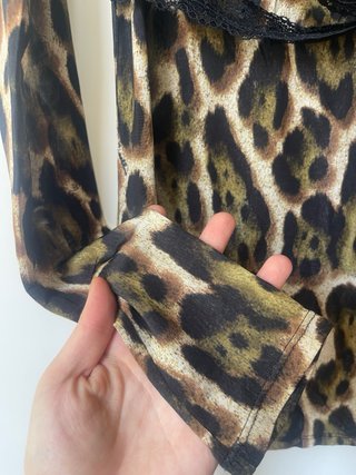 Top Just Cavalli animalier e pizzo