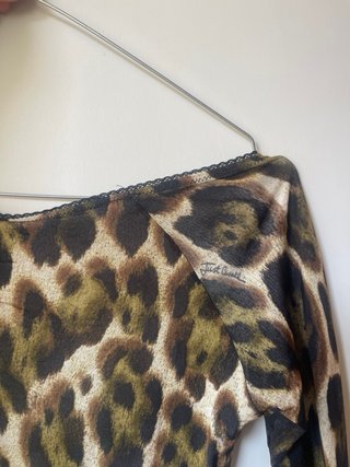 Top Just Cavalli animalier e pizzo